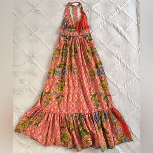 Anthro Corey Lynn Calter Collection Printed Ruffle Hem Maxi Sun Dress Size 6